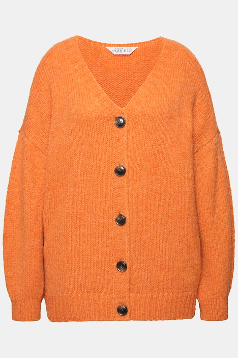 Strickjacke, oversized, V-Ausschnitt