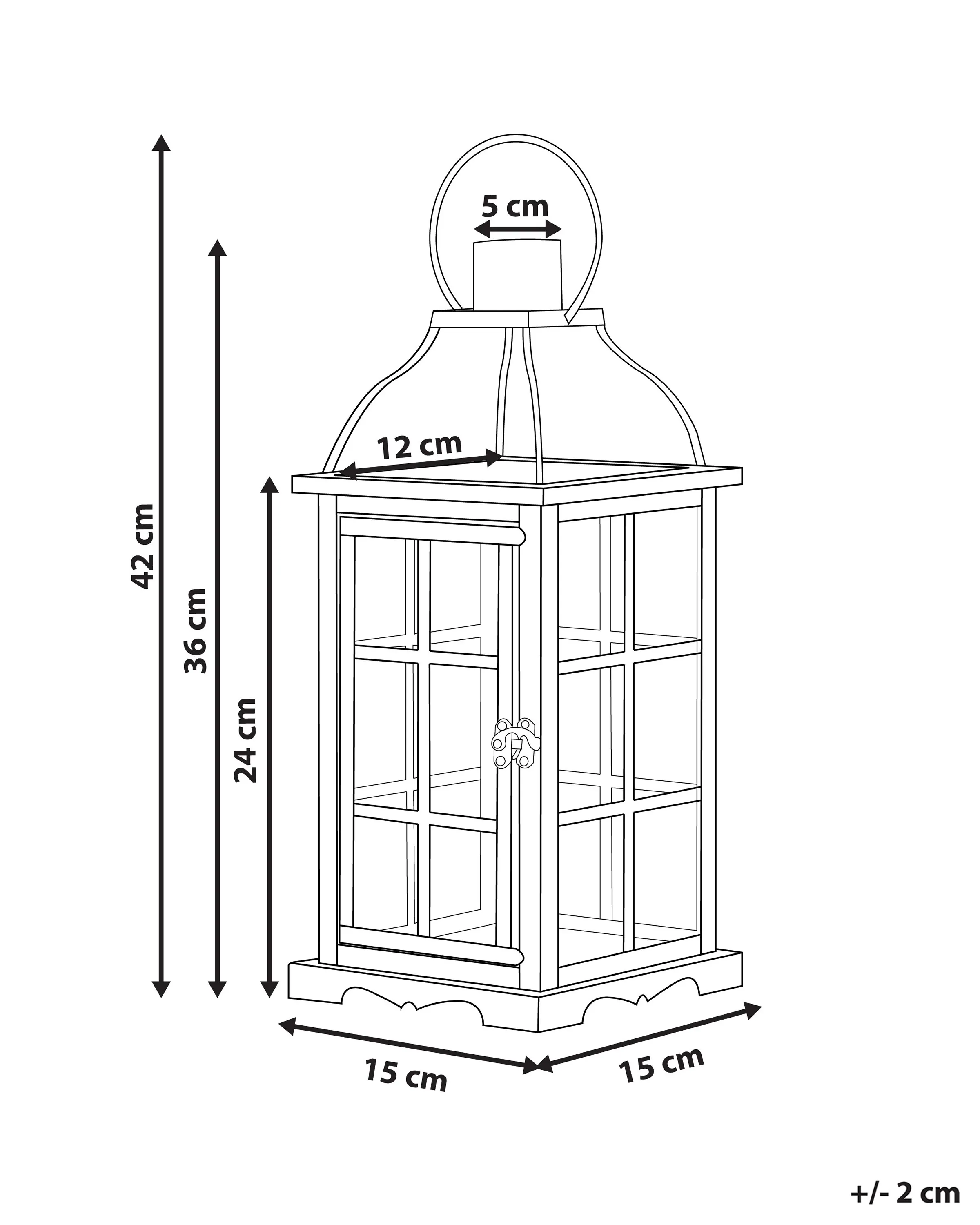 Lantaarn CLARA Metaal 42 cm Zwart