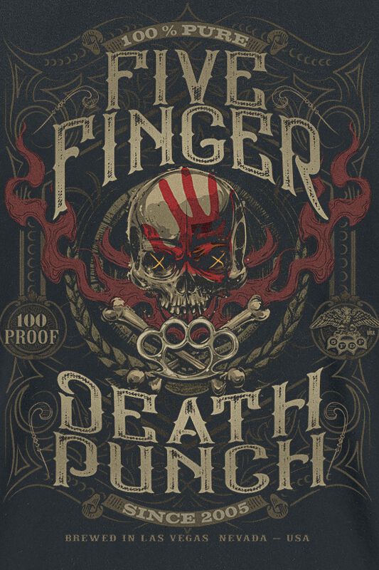 100 Proof T-shirt | Five Finger Death Punch T-Shirt Manches courtes