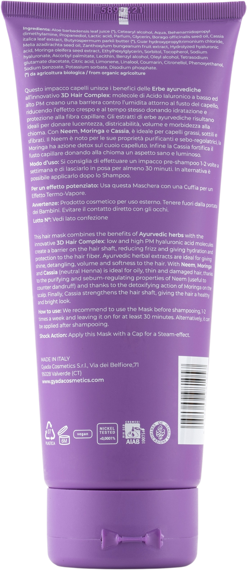 GYADA Cosmetics  Hyalurvedic Klärende Haarmaske, 200 ml