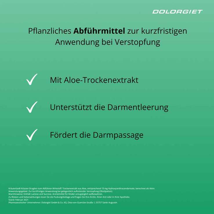 Kräuterlax Dr. Henk 15 mg Kräuterdrag.z.Abführen, 30 St
