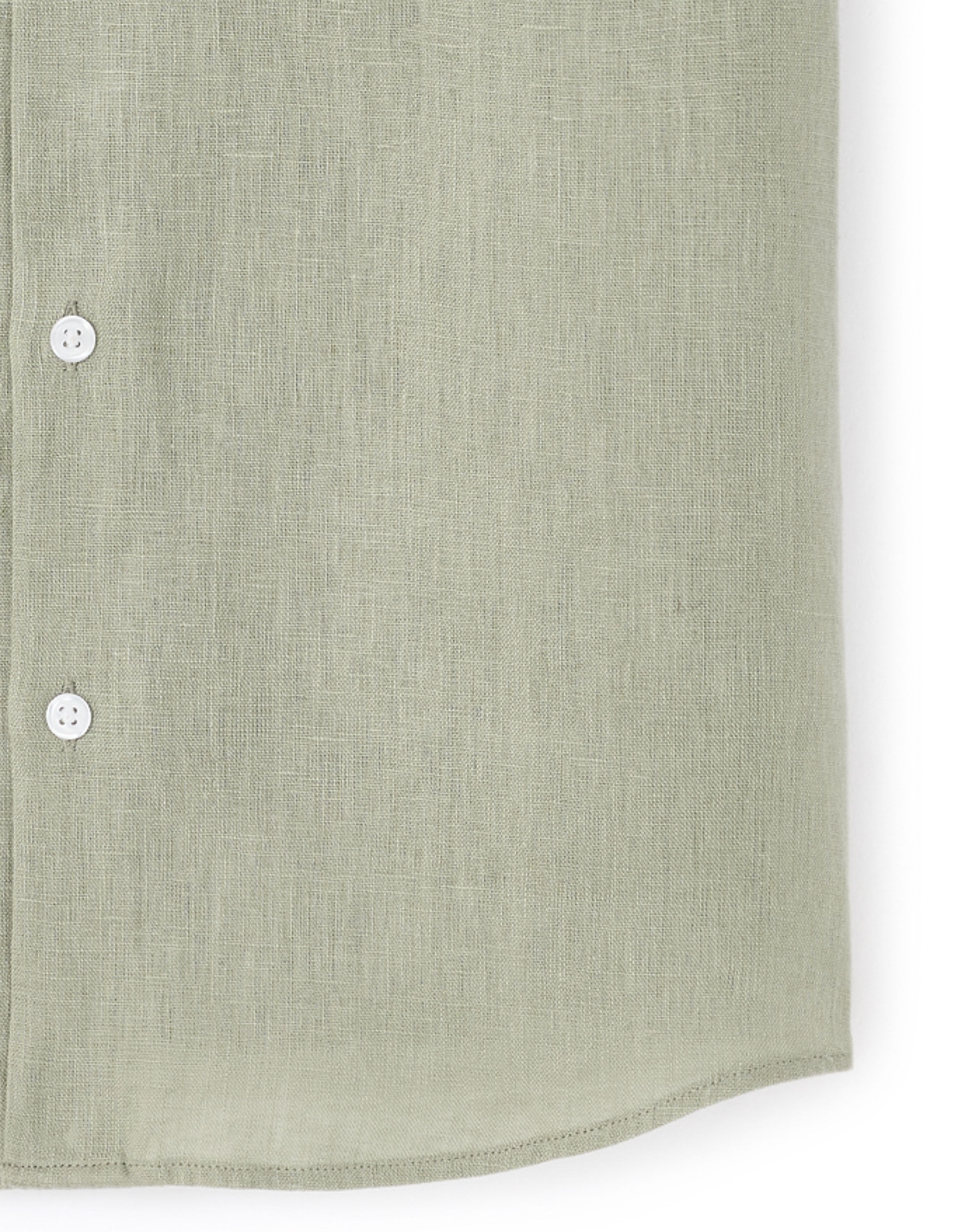 Chemisette regular col mao 100% lin - vert sauge