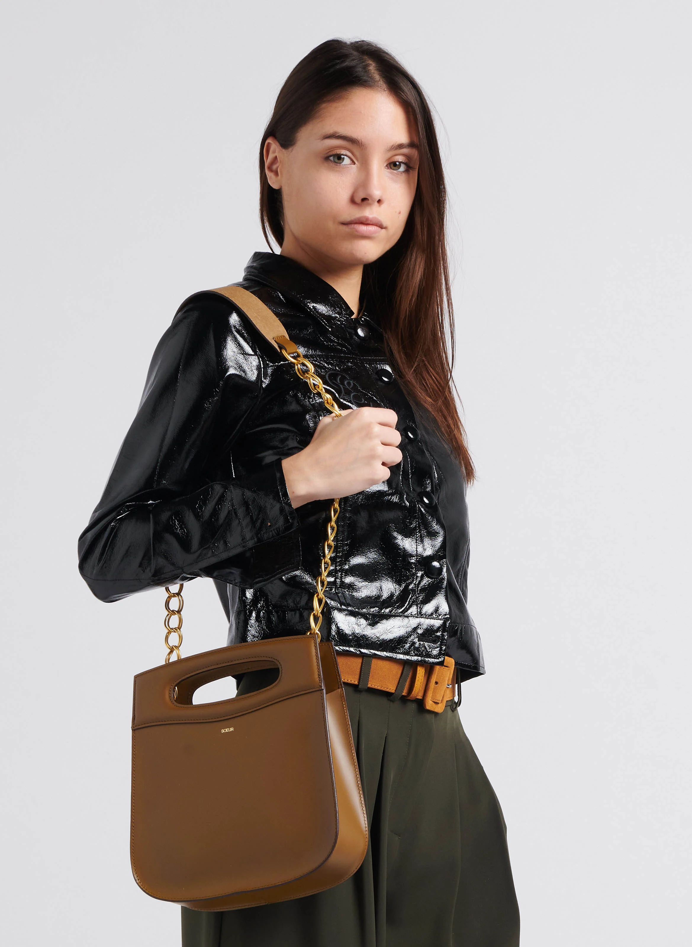 CHERI - Sac bandoulière en cuir lisse | Orange