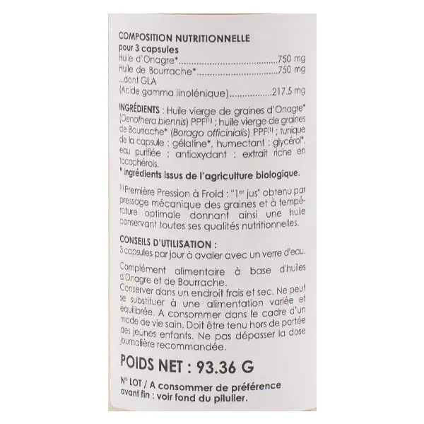Óleo Duo Orgânico de Prímula e Borragem da Phytoceutic - 120 cápsulas
