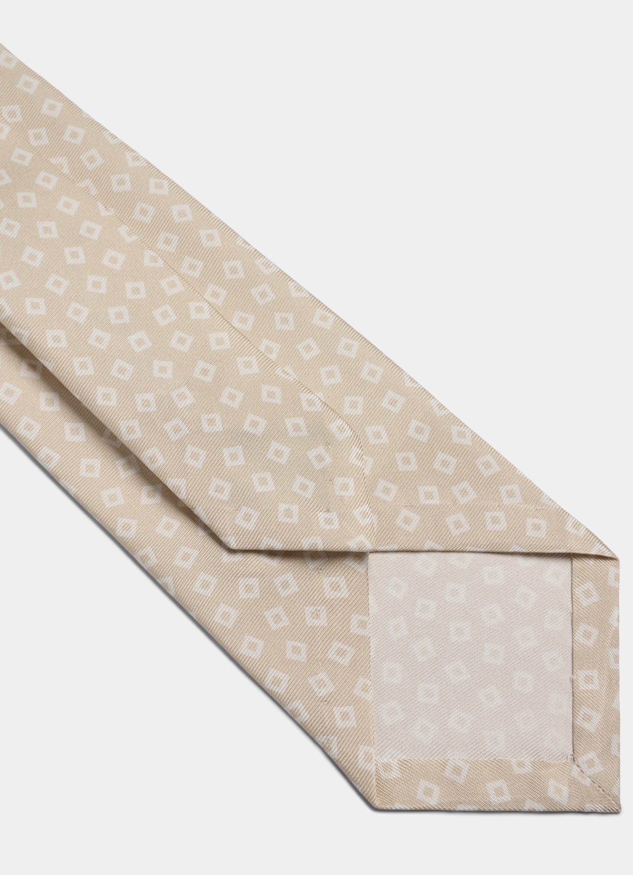 Cravate marron clair motif graphique
