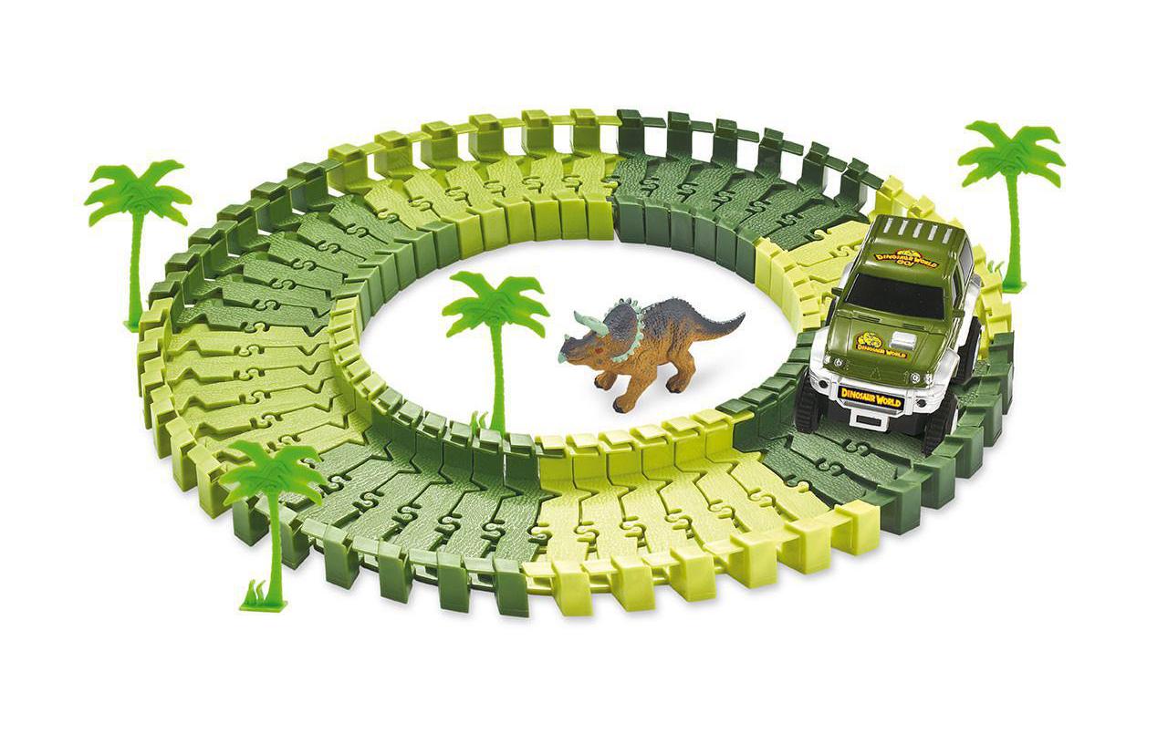 Magic Traxx Bahn Dino-Park Mini SetDino-Park Rennstrecke mit Geländewagen