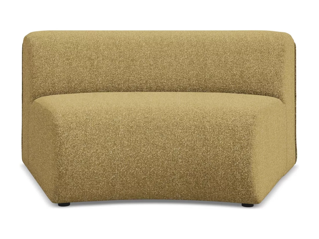 Fauteuil d'angle pour canapé modulable en tissu texturé - moutarde - EKAHI
