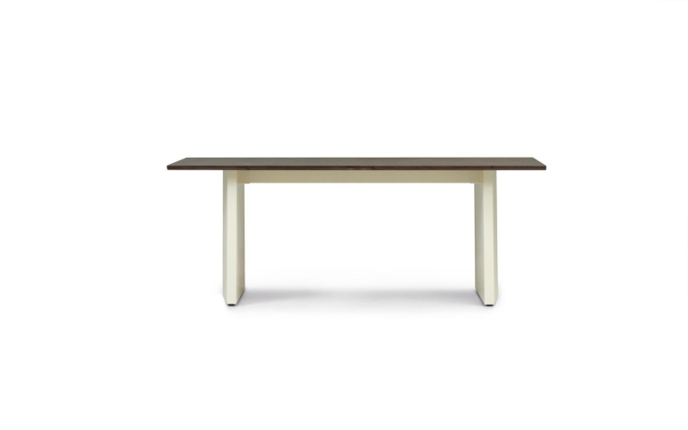 Normann Copenhagen Panel eettafel 90x200 Cream onderstel, Dark Brown