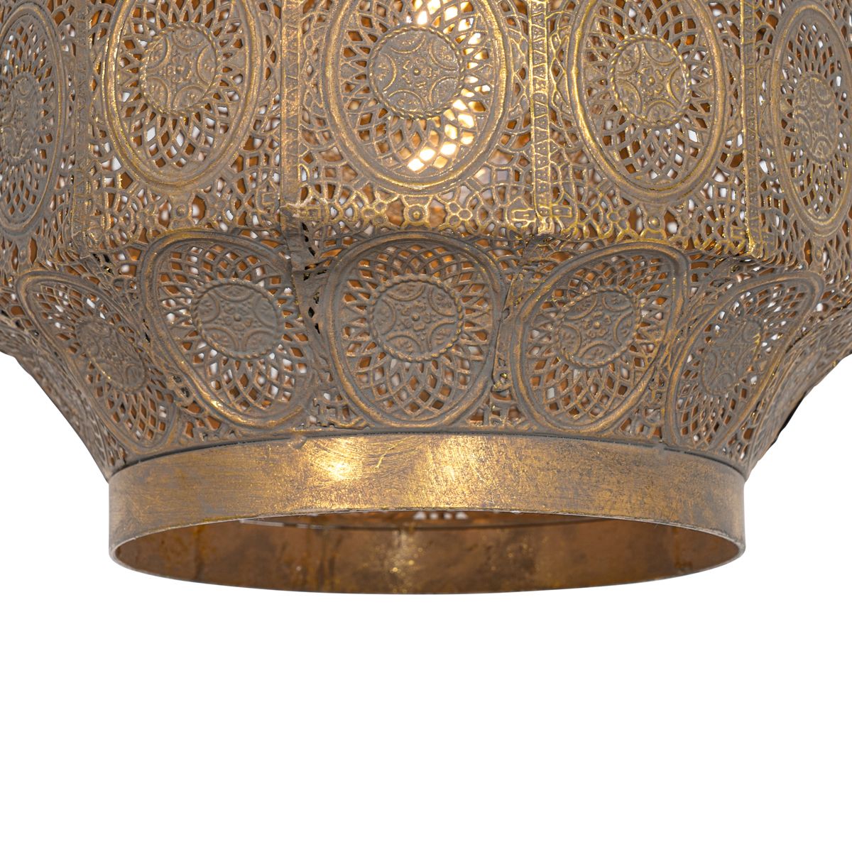 Oosterse hanglamp goud met patroon 26cm - Mowgli