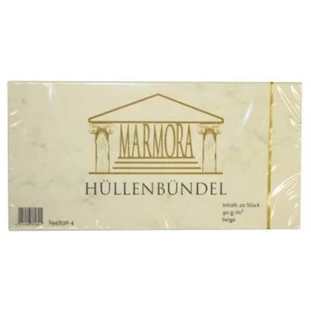 Rössler Briefumschlag Marmora DIN lang, 20 Stück, beige