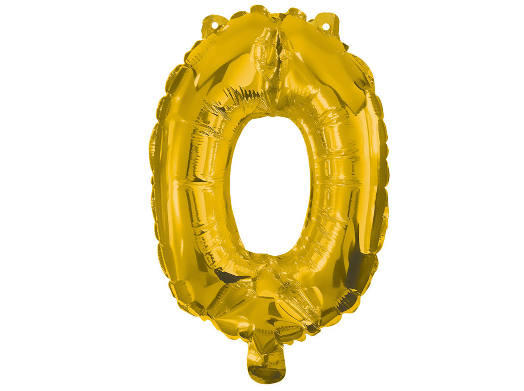 BALÃO FOIL Nº 0 DOURADO 32CM