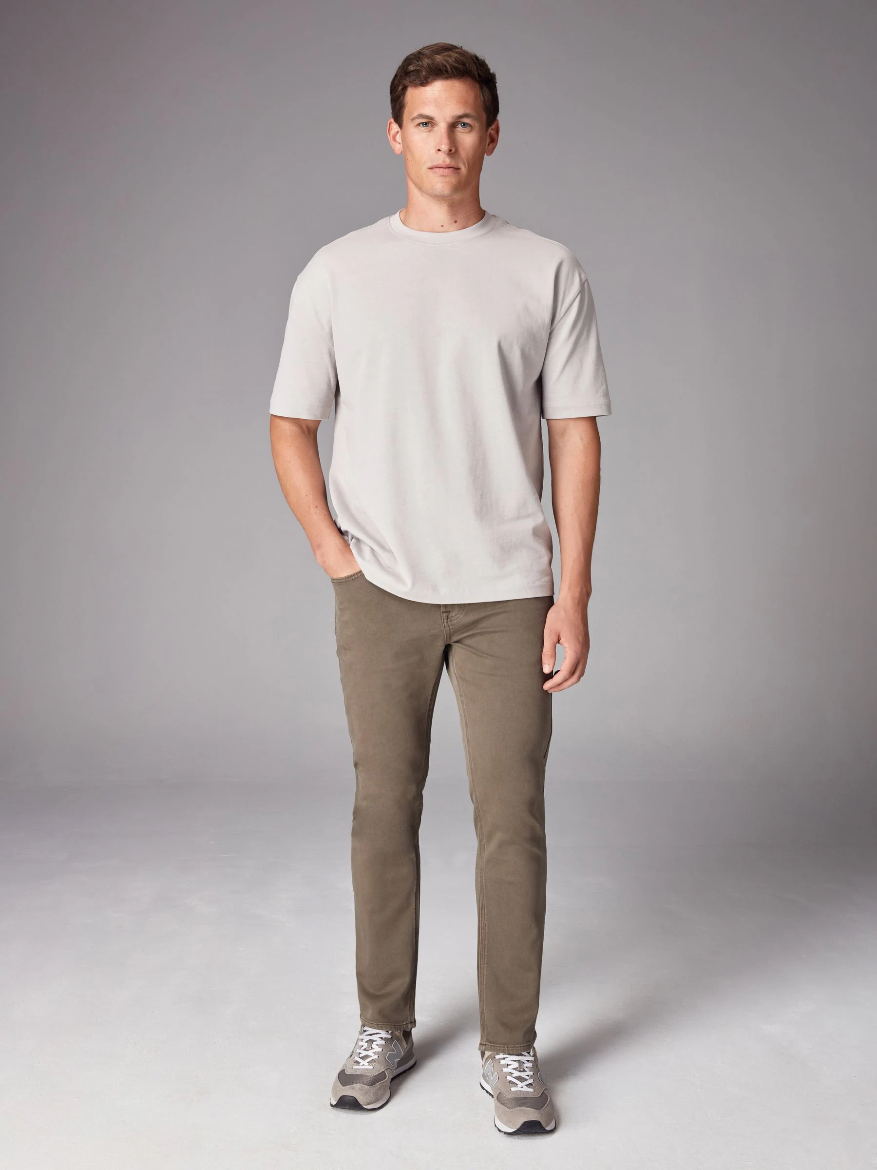 Paddenstoelbruin - Slim Fit - Comfortabele stretchjeans