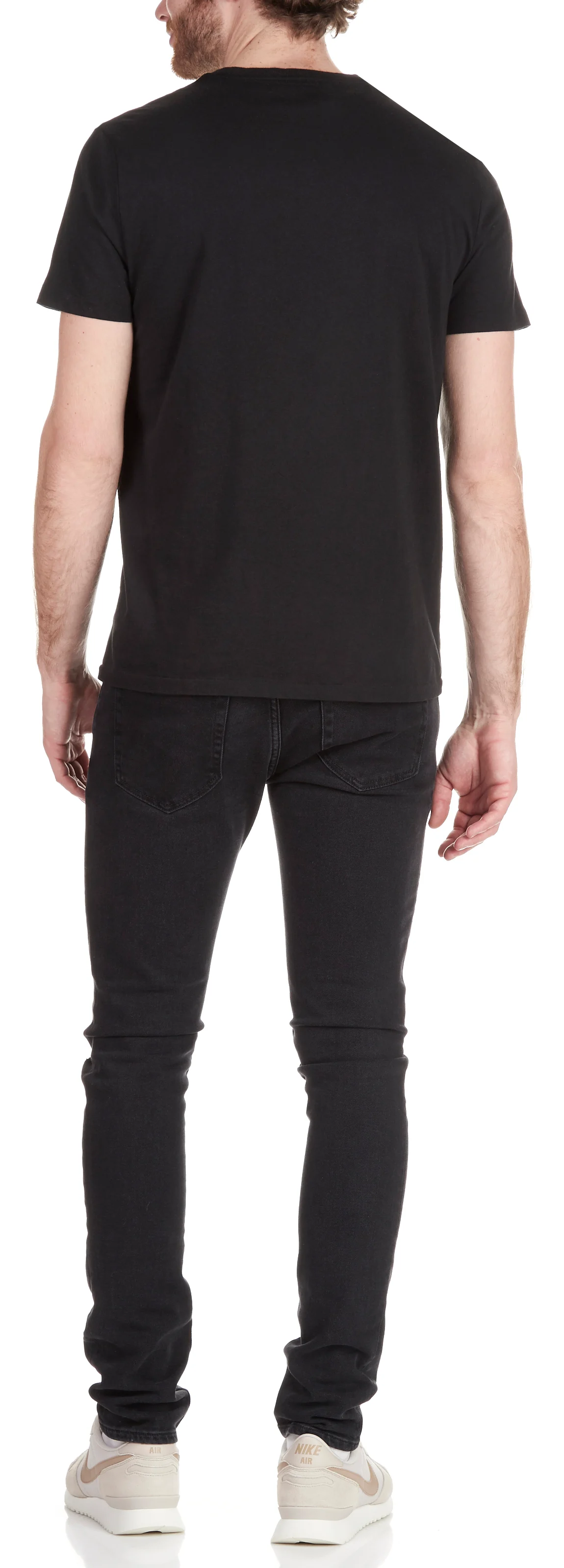 Tee-shirt col rond slim-fit en coton | Noir