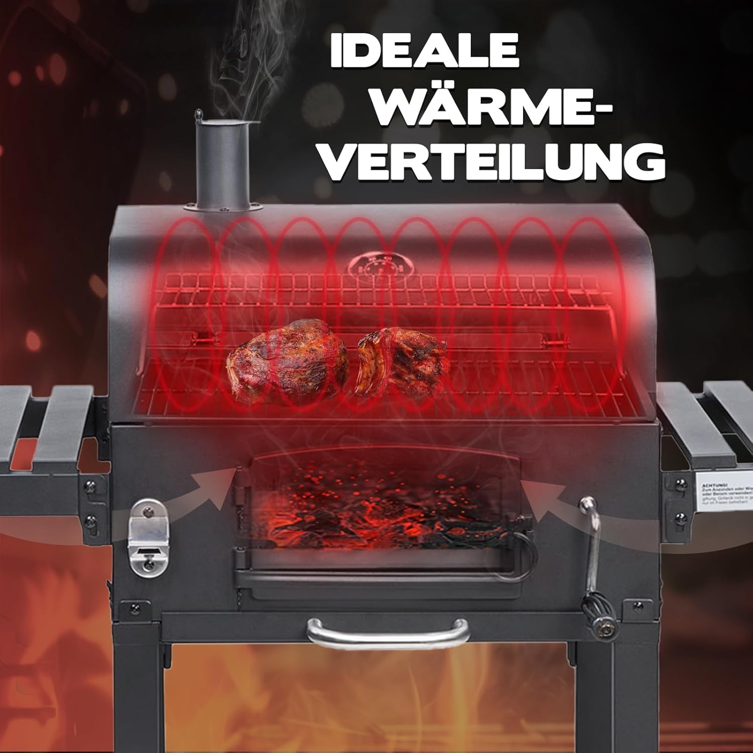 TAINO HERO XL BBQ Smoker GRILLWAGEN Holzkohle Grill Grillkamin Standgrill Räucherofen Zubehör