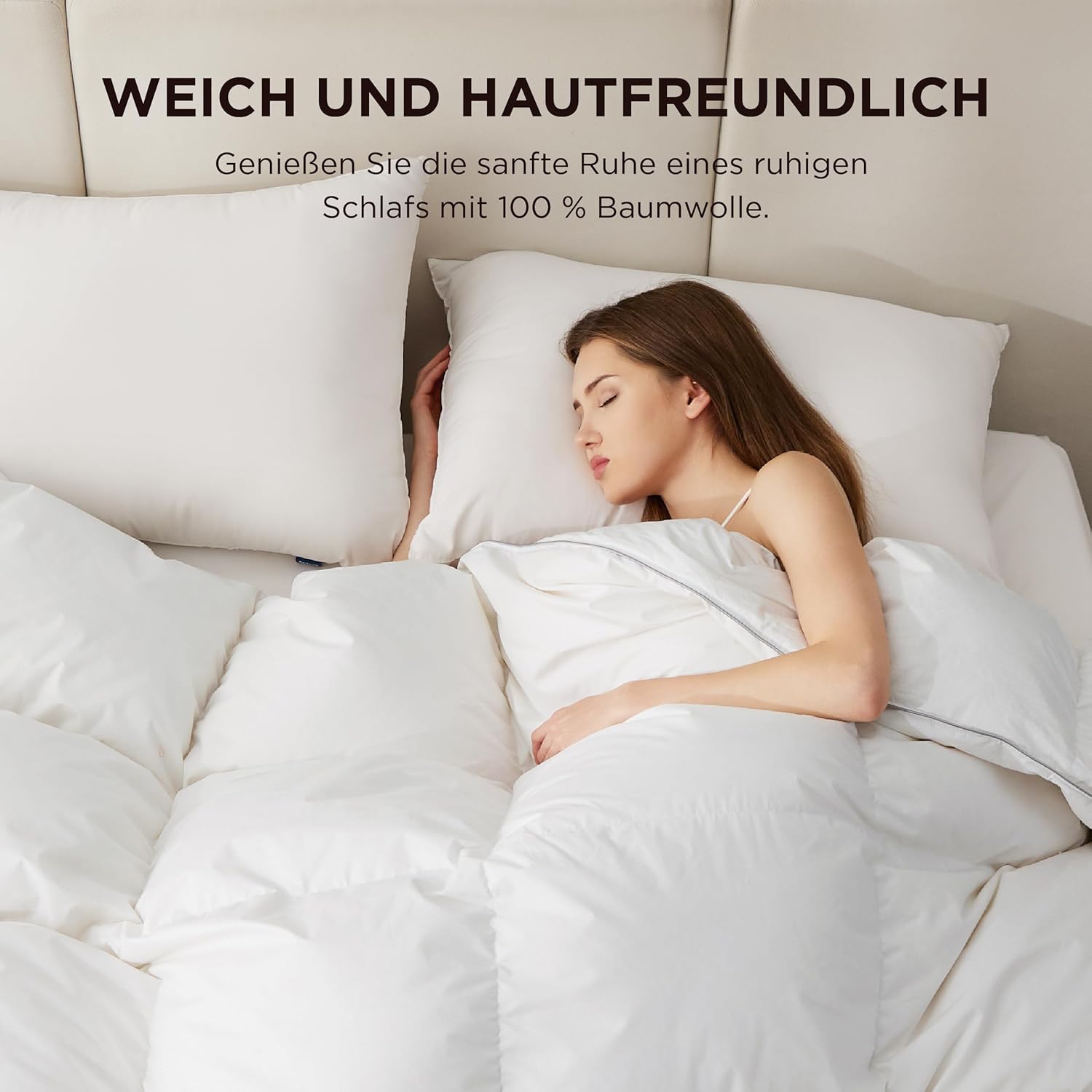 BEDSURE Daunendecke 135x200 Daunen Bettdecke - Warm Winterdecke 90% Daunen und 10% Federn 880 gr. Füllung, Federbettdecke with Öko-Tex, RDS in Deutschland, Waschbar Steppdecke Weiß