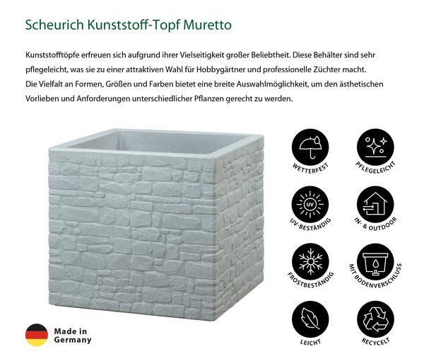 Scheurich Kunststoff-Topf Muretto, quadratisch