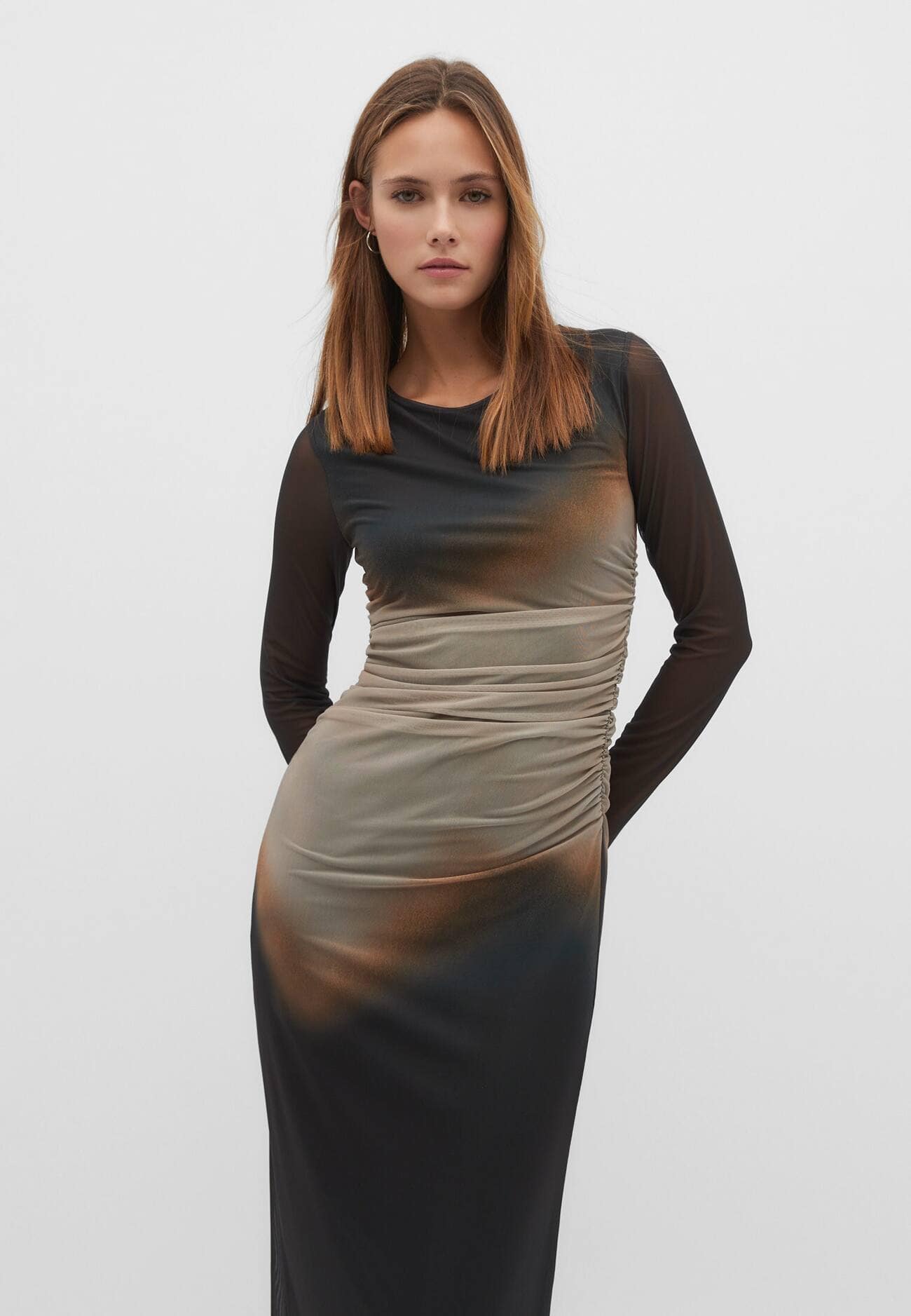 Vestido de tule estampado