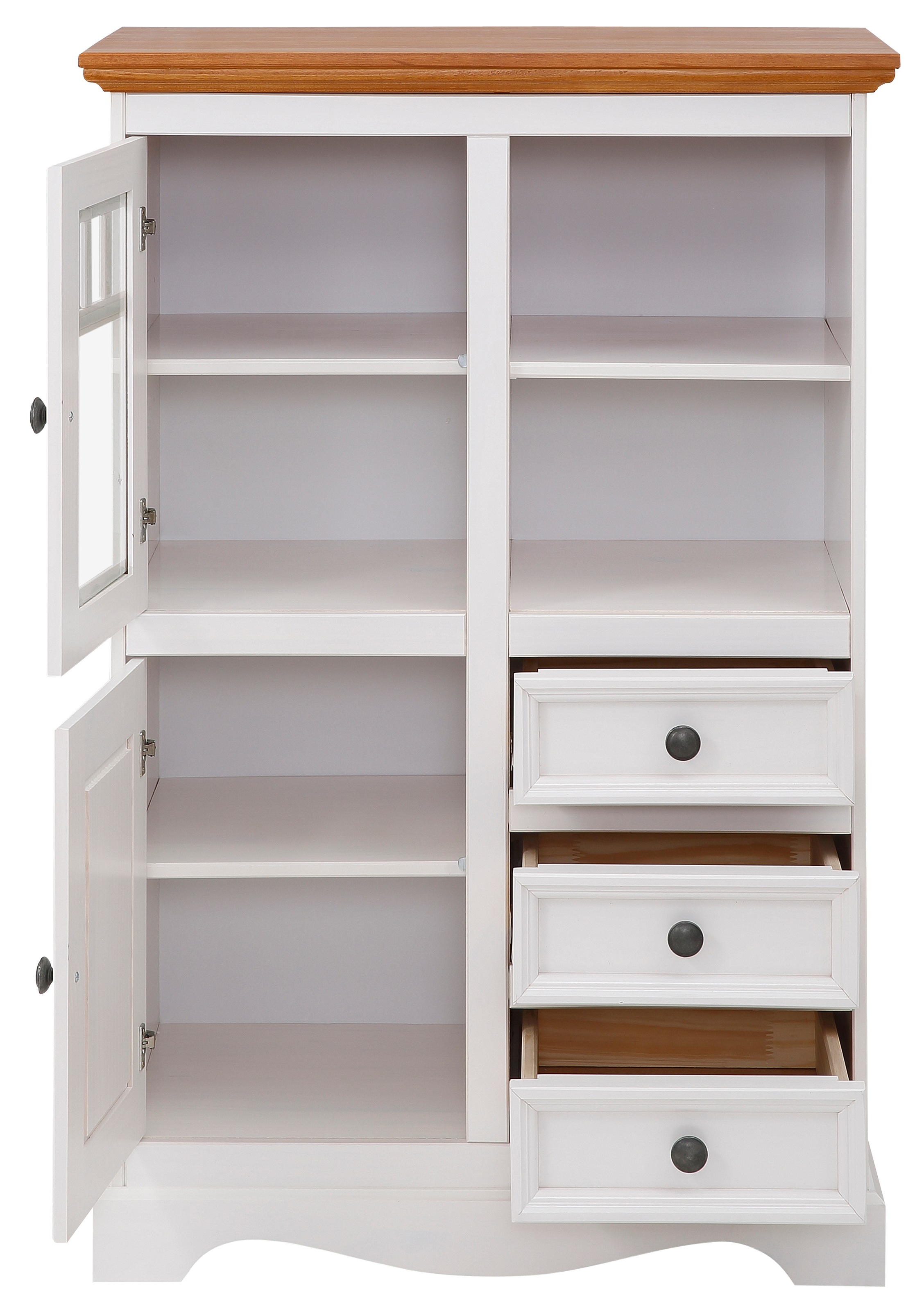 Home affaire Highboard »Melissa« Vitrine, Breite 80 cm