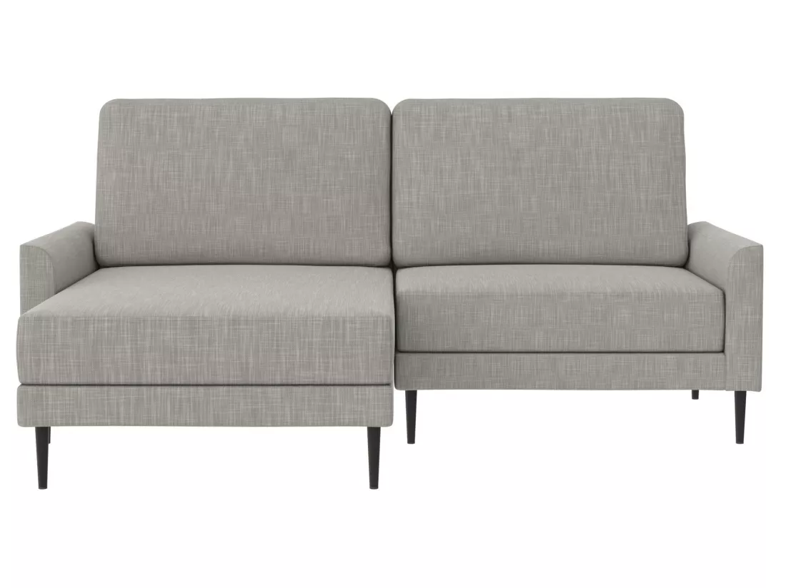 Canapé 2 places avec chaise longue, tissu gris clair