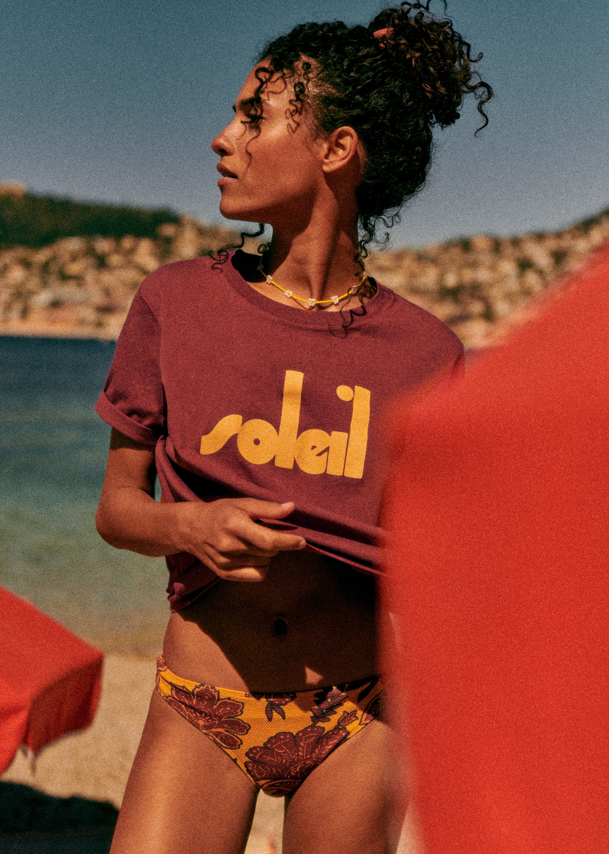 T-Shirt Soleil - Sézane x Maddy - Brun / Jaune - E-SHOP/LE BAIN 5905665