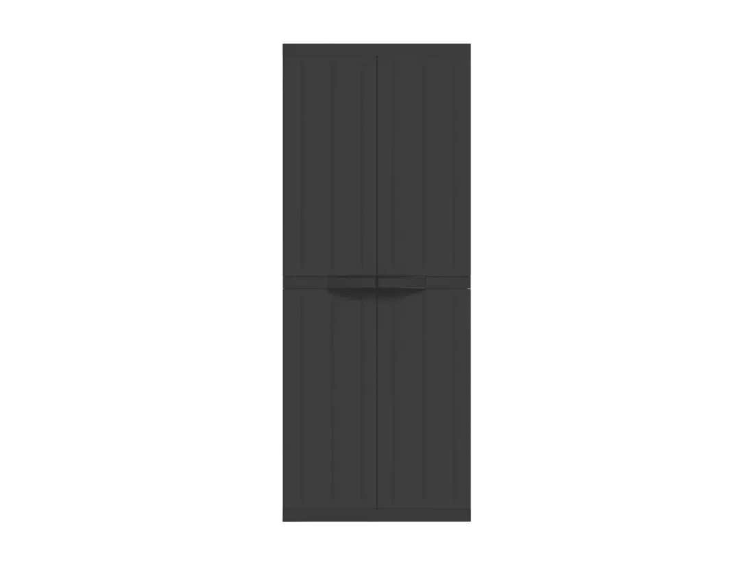 Armoire de rangement d'extérieur noir 65x37x165 cm PP