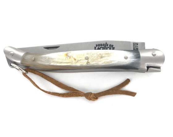Laguiole Tradition 11 cm - 2 mitres - Corne d'Aubrac Couteau de Poche Forge de Laguiole