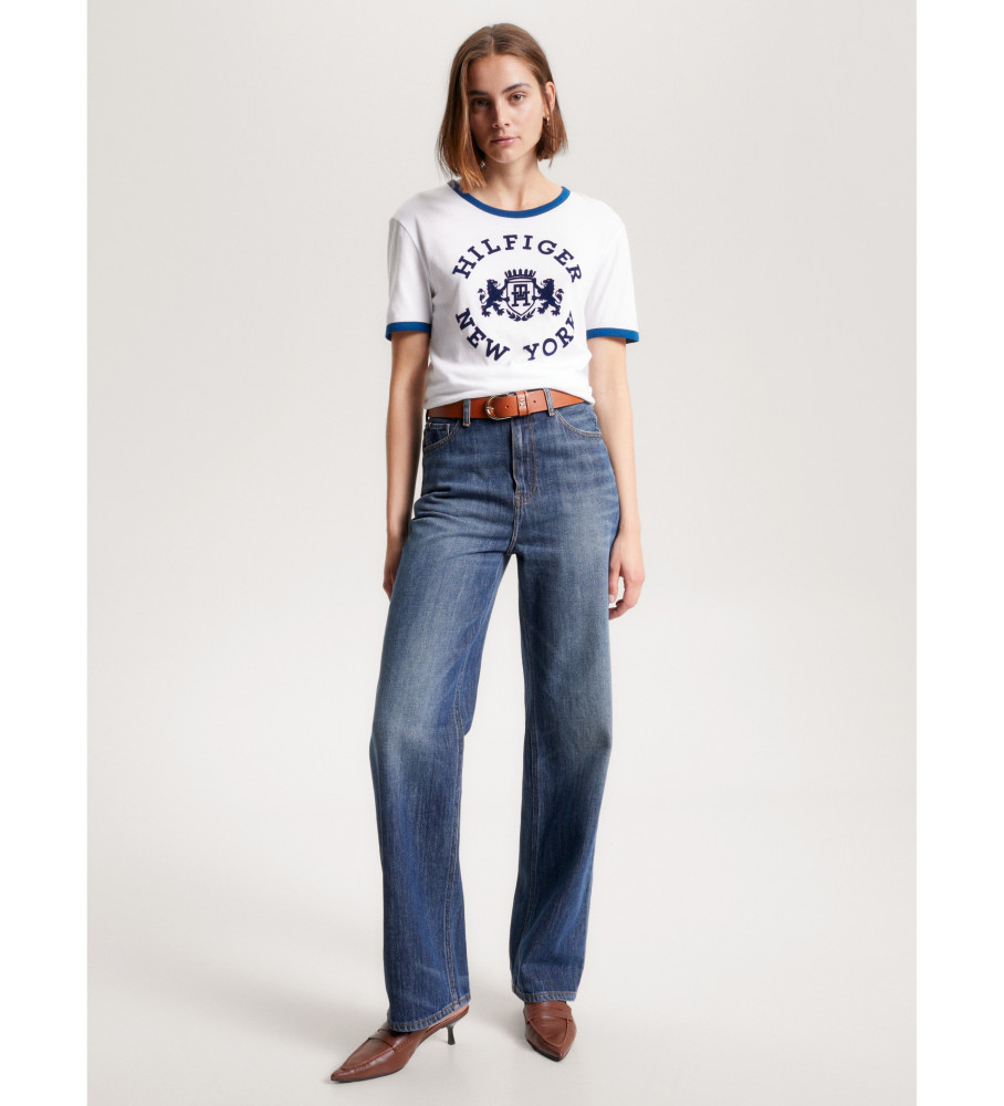 Camiseta branca Tommy Hilfiger Varsity Flock C-Nk