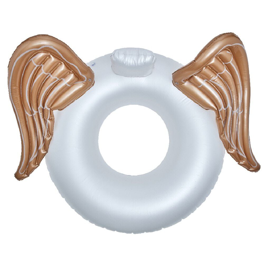 Bouée gonflable ailes d'ange blanc doré