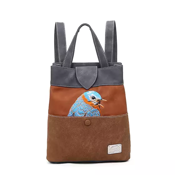 Hi-Di-Hi Song Song Blue Hand/ Shoulderbag/ Backpack Cognac/ Dark Grey