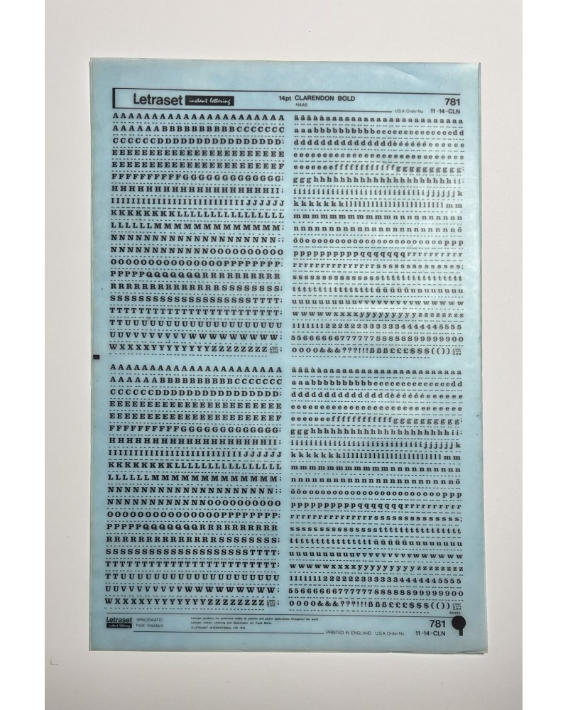 letraset-781- CLARENDON BOLD - 14pt