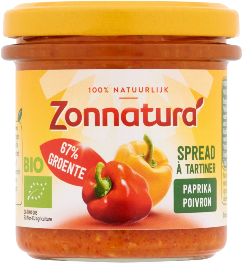 Zonnaturagroentespread paprika bio (135 gr)