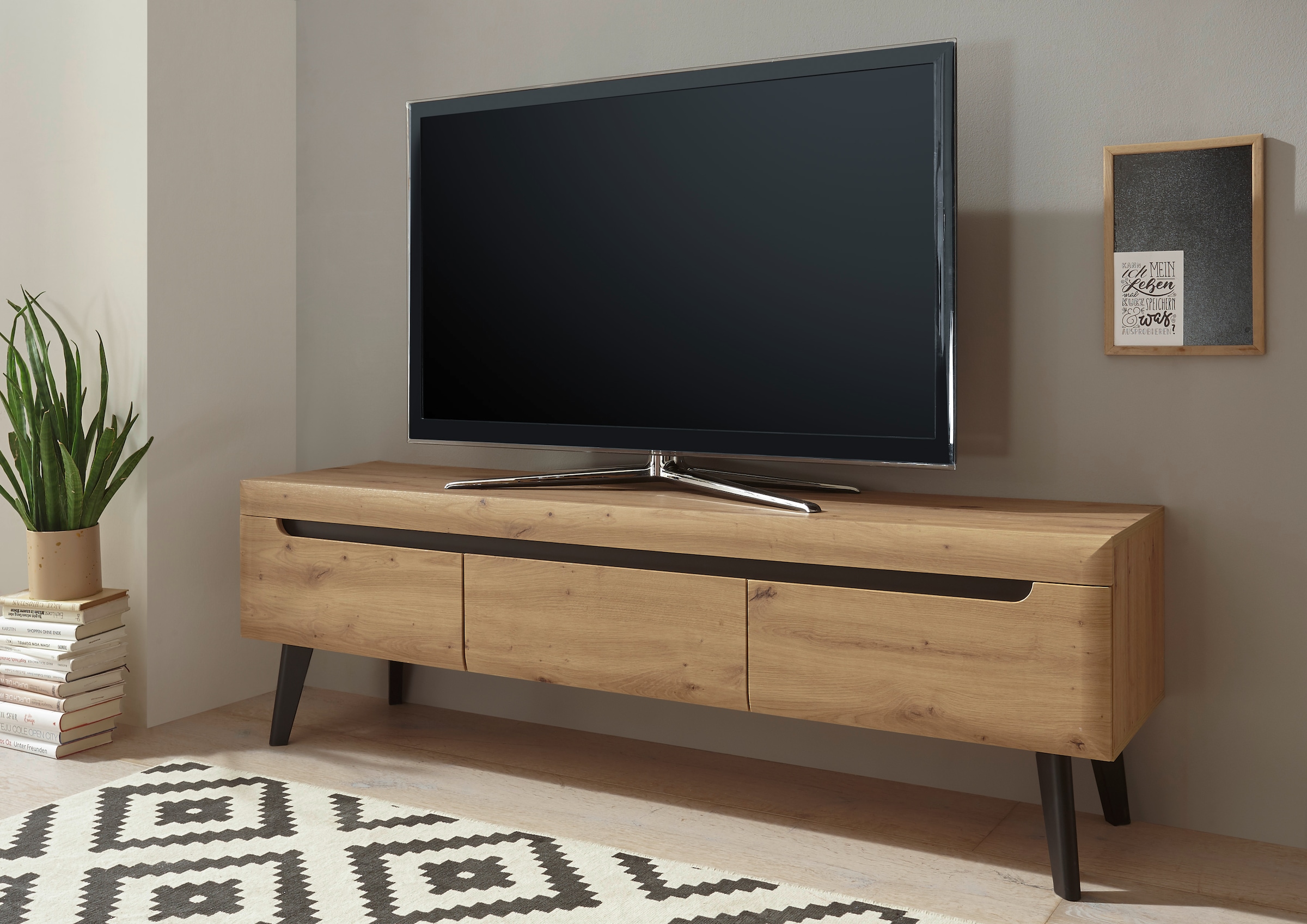 INOSIGN Lowboard »Torge, TV-Unterschrank, TV-Kommode, Fernsehschrank, TV-Board« 1 Stk. tlg. abgeschrägte Füsse, drei Farben, Scandi Design, 160 cm breit