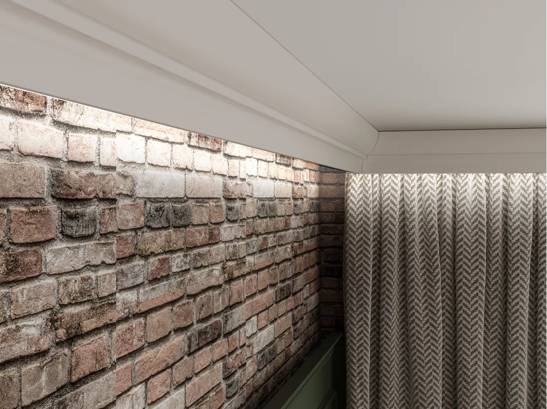 Lot de 3 corniches plafond en polystyrène L290 x l4.2 x H7 cm blanc - ANTECA