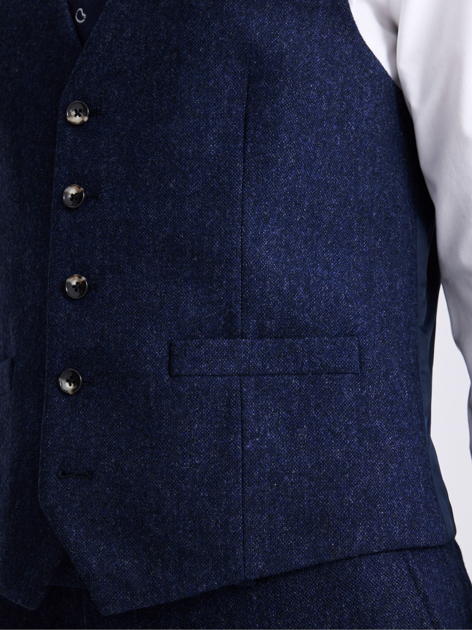 Blauw - MOSS slim-fit Donegal gilet
