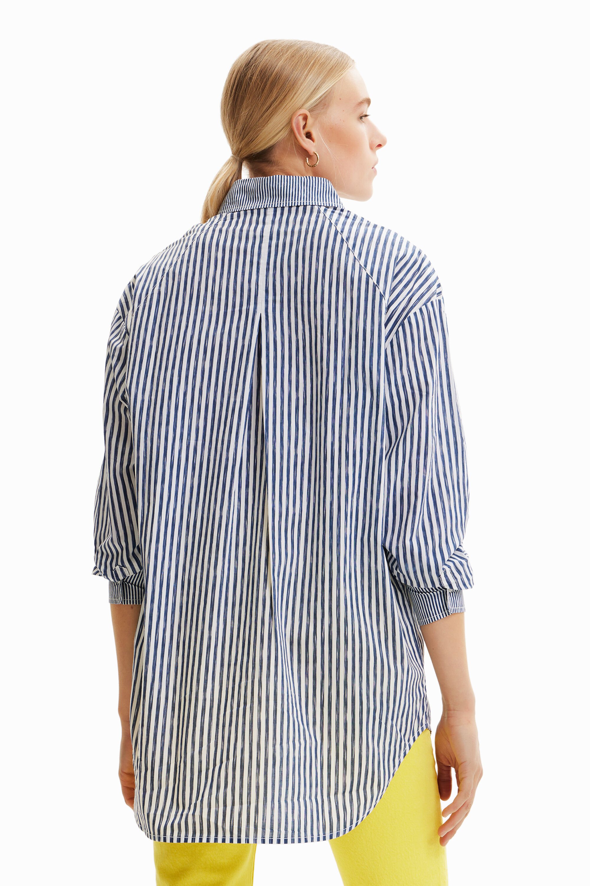 Chemise patchwork rayures illustration