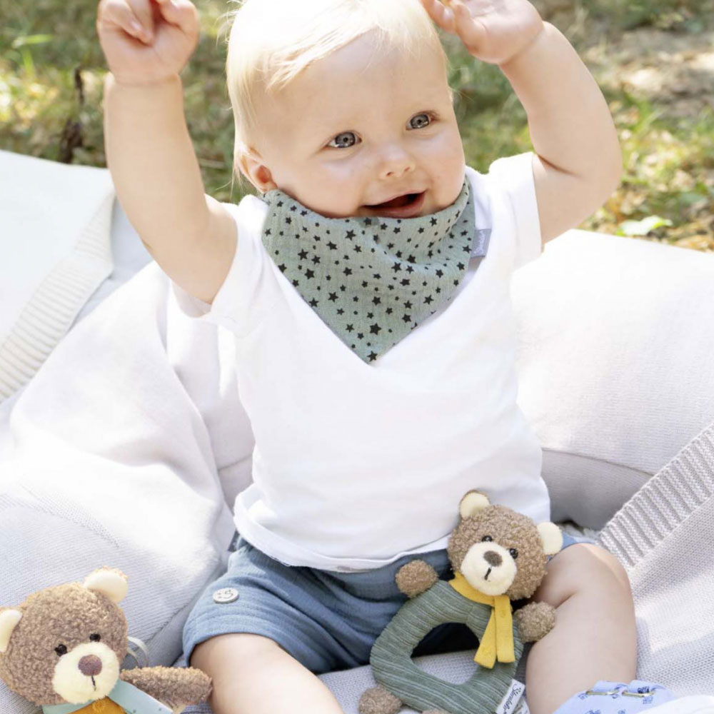 Greifling Plüschtier Baby Greifspielzeug mit Rassel (3302212) - Hase Happy