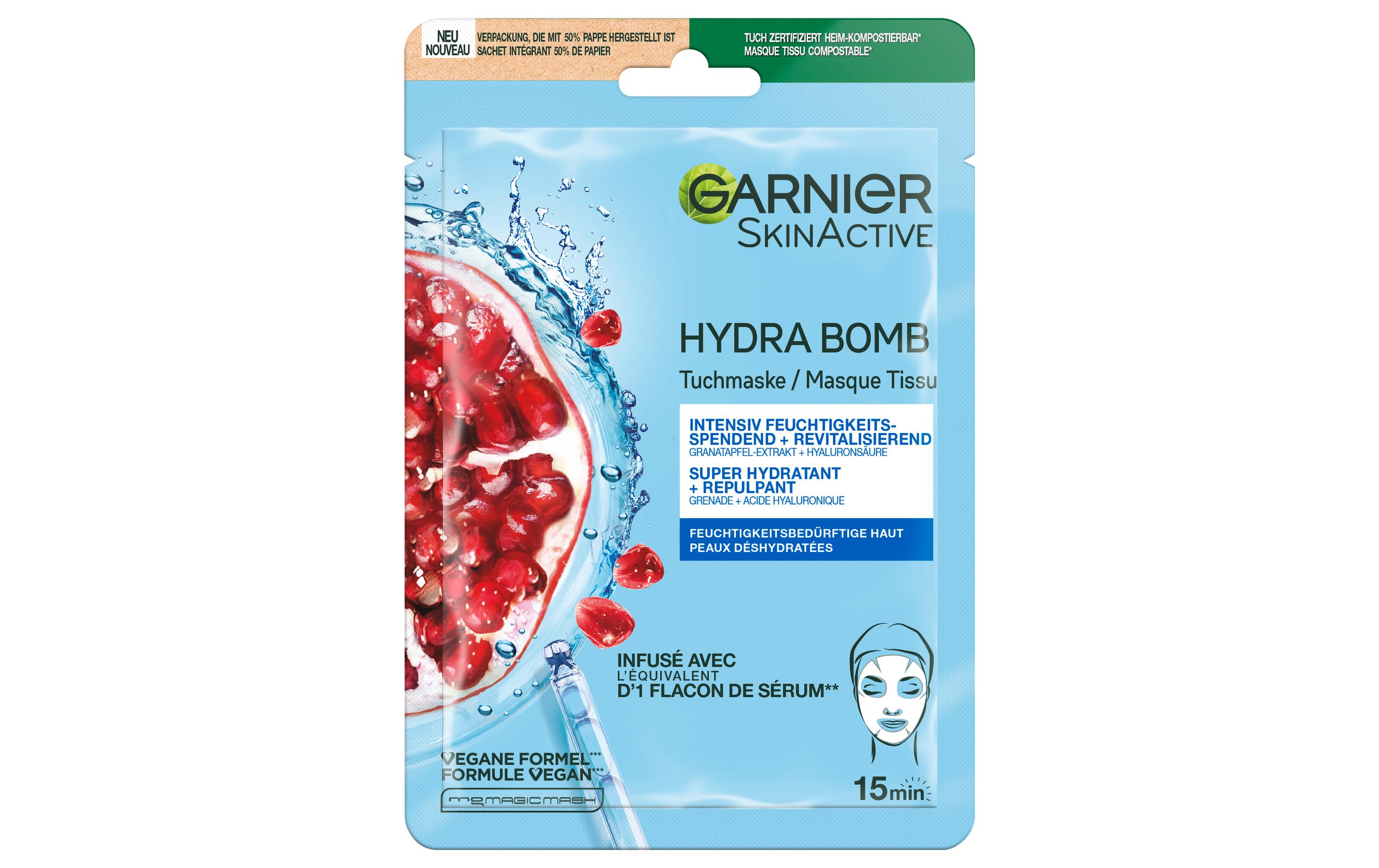 Gesichtsmaske Tissue Mask 1 StückRevitalisierende Tuchmaske mit Hyaluronsäure und Granatapfel-Extrakt
