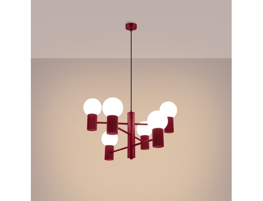 SOLLUX LIGHTING - Lustre halo 6 bordeaux