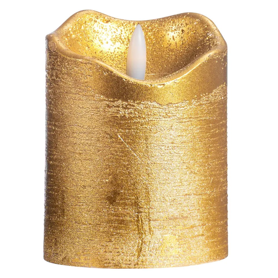 LED Kaars Rustiek - goud - 10xØ7,6 cm