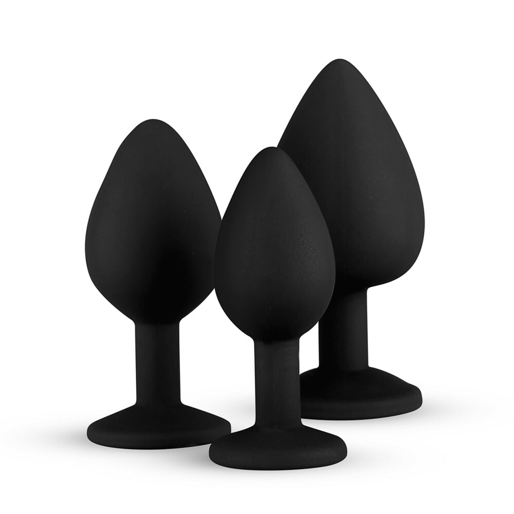 Easytoys Luxe Buttplug Set Zwart3 stuks