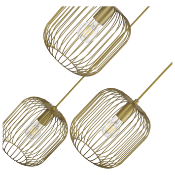 KARWEI hanglamp Vic 3-lichts messing Ø51,5cm