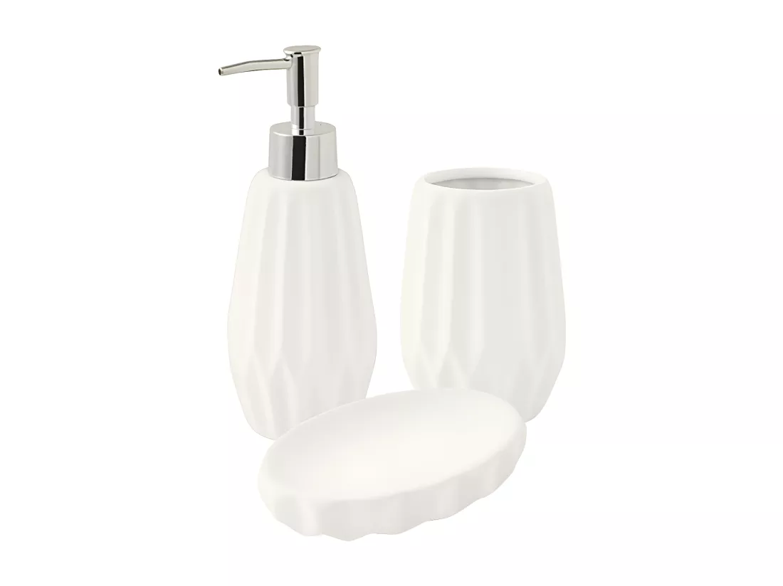 Set de salle de bain 3 pièces 3 pièces en céramique blanc