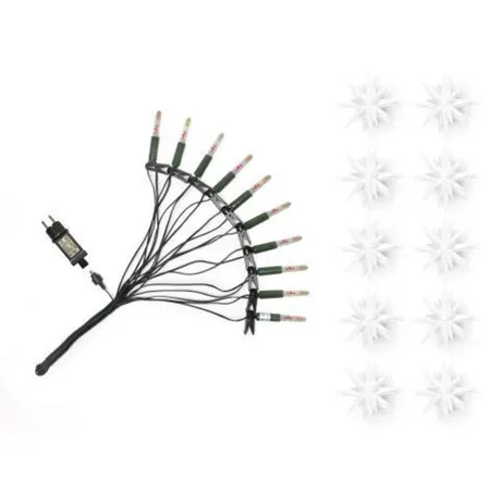 Herrnhuter Sterne 50410 Sternenkette A1s weiß, 10 Sterne ø 13cm, mit LED