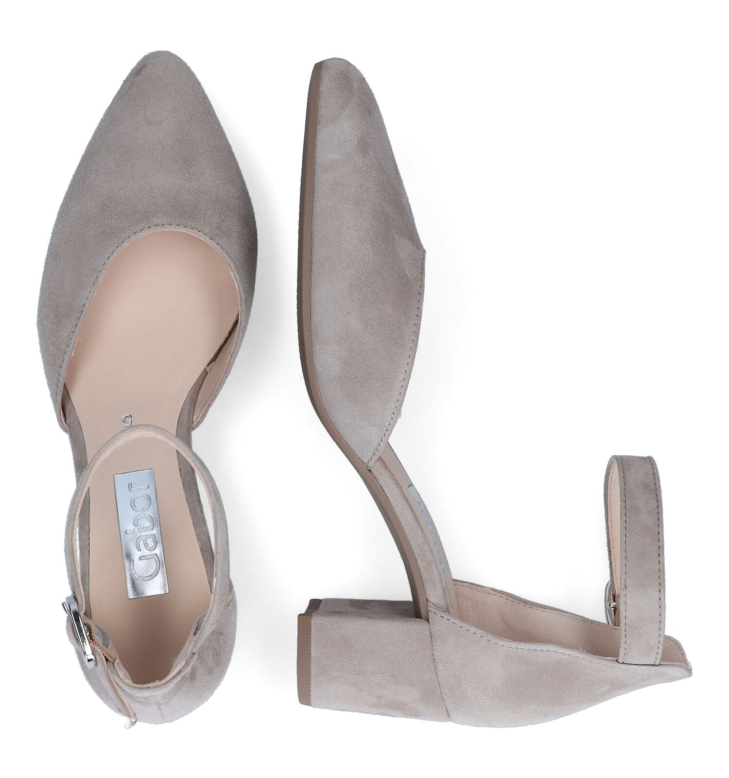 Pumps met bandje taupe