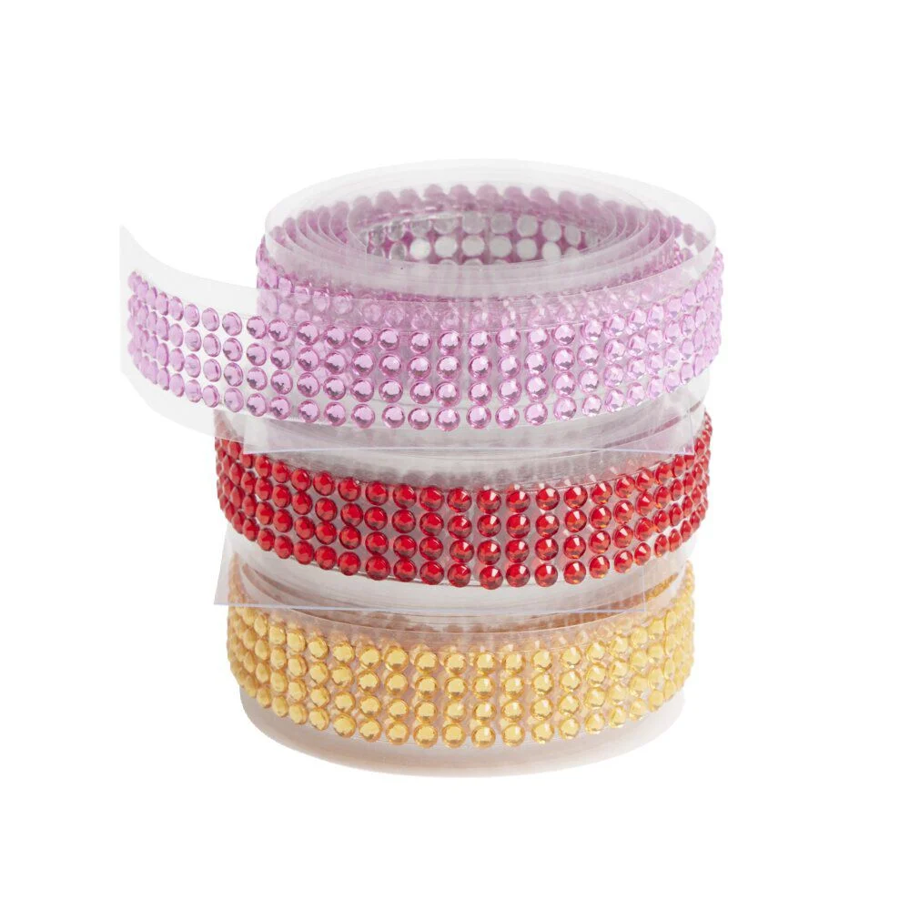 Rouleau de perles colorées adhésives