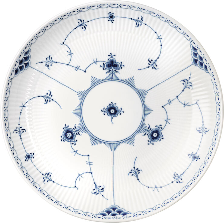 Royal Copenhagen Musselmalet Halvblonde serveringsskål 25 cm Hvid