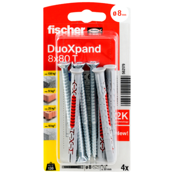 Fischer DuoXpand constructieplug 8x80 mm 4 stuks