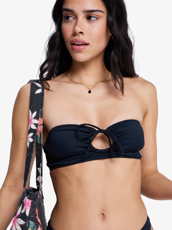Solid Essentials Bandeau Haut de bikini bandeau Noir Femme