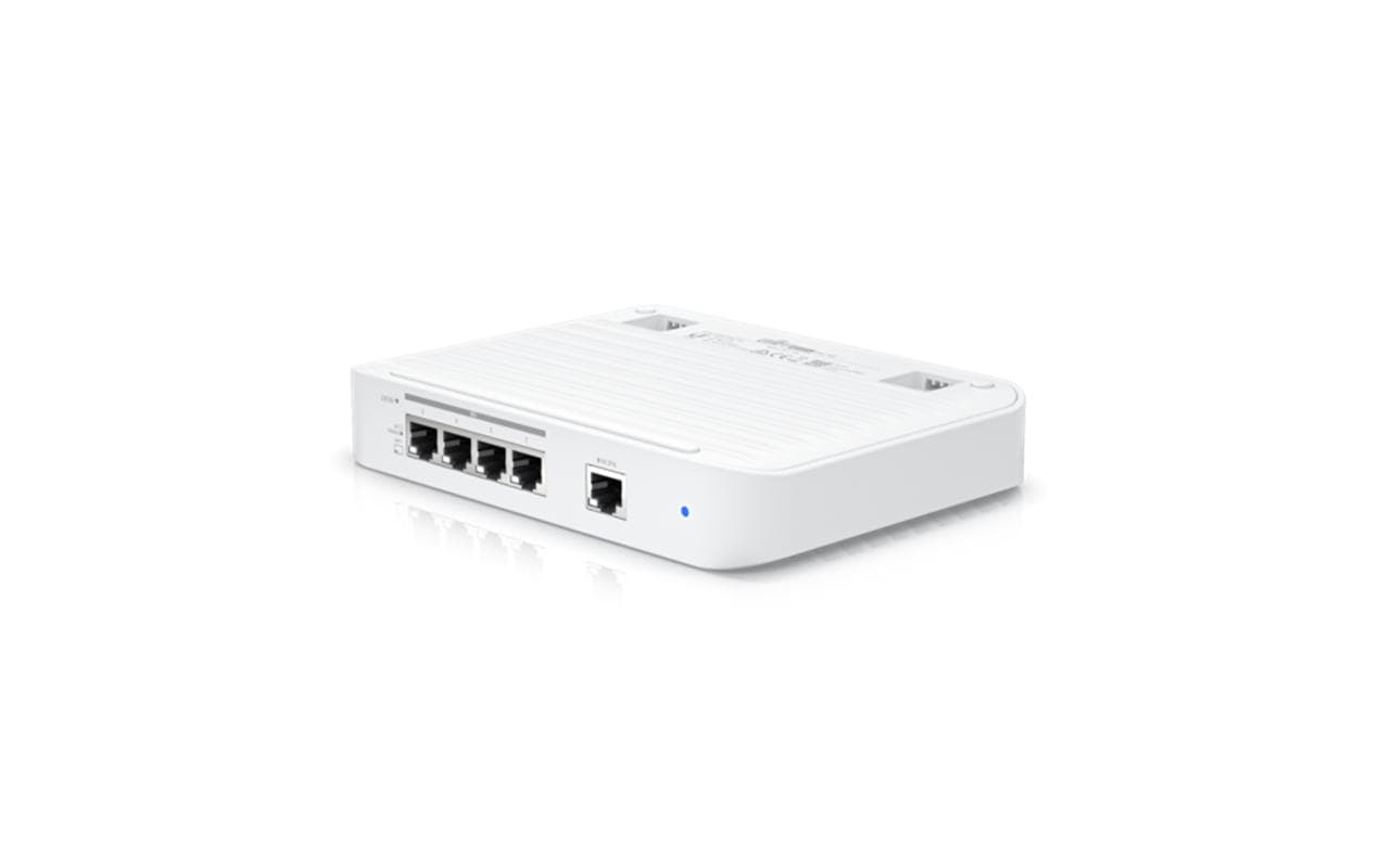 Switch UniFi Flex XG 4 Port<br>Leistungsstarker Managed Layer 2 Multi-Gigabit-Switch mit (1) PoE-Eingang und (4) 10GbE-Ethernet-Ports.