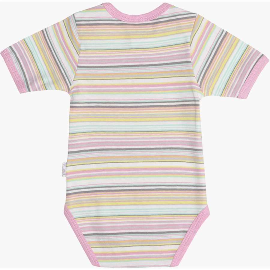 Liliput Kurzarm-Body rosa geringelt